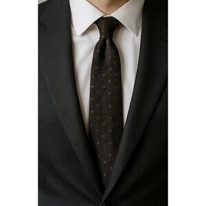 Doppelgänger Roma Tie Black Paisley Bamboo Blend – Classic Italian Design